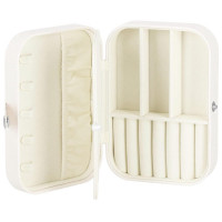 (DL) Cutie depozitare si organizare bijuterii, MDF, piele ecologica, 16 x 11 x 5cm, crem (DL) Cutie depozitare si organizare bijuterii, MDF, piele ecologica, 16 x 11 x 5cm, crem