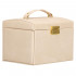 Cutie depozitare si organizare bijuterii, piele ecologica + velur, 18 x 13,5 x 14cm, crem [19]