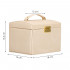 Cutie depozitare si organizare bijuterii, piele ecologica + velur, 18 x 13,5 x 14cm, crem [25]