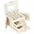 (DL) Cutie depozitare si organizare bijuterii, MDF, piele ecologica, 17,5 x 12 x 13,5 cm., crem [4]