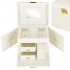 (DL) Cutie depozitare si organizare bijuterii, MDF, piele ecologica, 17,5 x 12 x 13,5 cm., crem [26]