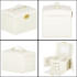 (DL) Cutie depozitare si organizare bijuterii, MDF, piele ecologica, 17,5 x 12 x 13,5 cm., crem [30]