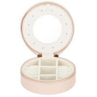 (DL) Cutie depozitare si organizare bijuterii, MDF, piele ecologica, 11 x 5cm, roz deschis (DL) Cutie depozitare si organizare bijuterii, MDF, piele ecologica, 11 x 5cm, roz deschis