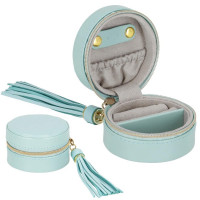 (DL) Cutie depozitare si organizare bijuterii, MDF, piele ecologica, 8 x 5cm, verde menta (DL) Cutie depozitare si organizare bijuterii, MDF, piele ecologica, 8 x 5cm, verde menta