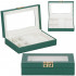 (DL) Cutie depozitare si organizare bijuterii, MDF, piele ecologica, 23,5 x 14 x 5,5cm, verde sticla [4]