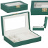 (DL) Cutie depozitare si organizare bijuterii, MDF, piele ecologica, 23,5 x 14 x 5,5cm, verde sticla [22]