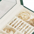 (DL) Cutie depozitare si organizare bijuterii, MDF, piele ecologica, 23,5 x 14 x 5,5cm, verde sticla [24]