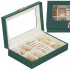 (DL) Cutie depozitare si organizare bijuterii, MDF, piele ecologica, 23,5 x 14 x 5,5cm, verde sticla [30]