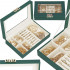 (DL) Cutie depozitare si organizare bijuterii, MDF, piele ecologica, 23,5 x 14 x 5,5cm, verde sticla [32]