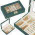 (DL) Cutie depozitare si organizare bijuterii, MDF, piele ecologica, 23,5 x 14 x 5,5cm, verde sticla [34]