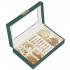 (DL) Cutie depozitare si organizare bijuterii, MDF, piele ecologica, 23,5 x 14 x 5,5cm, verde sticla [35]