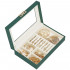 (DL) Cutie depozitare si organizare bijuterii, MDF, piele ecologica, 23,5 x 14 x 5,5cm, verde sticla [36]