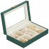 (DL) Cutie depozitare si organizare bijuterii, MDF, piele ecologica, 23,5 x 14 x 5,5cm, verde sticla [37]