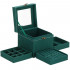 (DL) Cutie depozitare si organizare bijuterii, velur, 12x 12 x 12 cm, verde [5]
