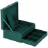 Cutie depozitare si organizare bijuterii, velur, 27 x 19 x 10,5 cm, verde [7]