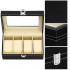 Cutie depozitare si organizare ceasuri, MDF, piele ecologica, 20,5x11x8cm, negru [18]