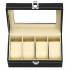 Cutie depozitare si organizare ceasuri, MDF, piele ecologica, 20,5x11x8cm, negru [4]