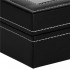 (DL) Cutie depozitare si organizare ceasuri, MDF, piele ecologica, 30x11x8cm, negru gri [18]