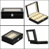 (DL) Cutie depozitare si organizare ceasuri, MDF, piele ecologica, 25x20x8cm, negru [17]
