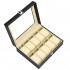 (DL) Cutie depozitare si organizare ceasuri, MDF, piele ecologica, 25x20x8cm, negru [8]