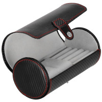 (DL) Cutie depozitare si organizare ceasuri si alte accesorii, MDF, piele ecologica, 20x9cm, negru