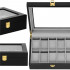 (DL) Cutie depozitare si organizare ceasuri, MDF, piele ecologica, 26,5x20x8cm, negru [2]
