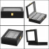 (DL) Cutie depozitare si organizare ceasuri, MDF, piele ecologica, 26,5x20x8cm, negru [17]