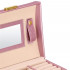 (DL) Cutie depozitare si organizare bijuterii, MDF, piele ecologica si velur, 17,5 x 14 x 12,5cm, roz [15]