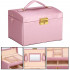 (DL) Cutie depozitare si organizare bijuterii, MDF, piele ecologica si velur, 17,5 x 14 x 12,5cm, roz [28]