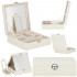 (DL) Cutie depozitare si organizare bijuterii, MDF, piele ecologica, 25 x 25 x 8,5cm, crem deschis [2]