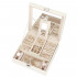 (DL) Cutie depozitare si organizare bijuterii, MDF, piele ecologica, 25 x 25 x 8,5cm, crem deschis [25]