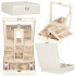 (DL) Cutie depozitare si organizare bijuterii, MDF, piele ecologica, 25 x 25 x 8,5cm, crem deschis [33]