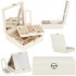 (DL) Cutie depozitare si organizare bijuterii, MDF, piele ecologica, 25 x 25 x 8,5cm, crem deschis [34]