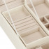 (DL) Cutie depozitare si organizare bijuterii, MDF, piele ecologica, 25 x 25 x 8,5cm, crem deschis [6]