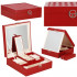 (DL) Cutie depozitare si organizare bijuterii, MDF, piele ecologica, 25 x 25 x 8,5cm, burgundy [15]