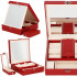 (DL) Cutie depozitare si organizare bijuterii, MDF, piele ecologica, 25 x 25 x 8,5cm, burgundy [17]