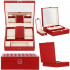 (DL) Cutie depozitare si organizare bijuterii, MDF, piele ecologica, 25 x 25 x 8,5cm, burgundy [18]
