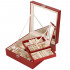 (DL) Cutie depozitare si organizare bijuterii, MDF, piele ecologica, 25 x 25 x 8,5cm, burgundy [30]