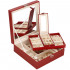(DL) Cutie depozitare si organizare bijuterii, MDF, piele ecologica, 25 x 25 x 8,5cm, burgundy [31]