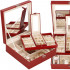 (DL) Cutie depozitare si organizare bijuterii, MDF, piele ecologica, 25 x 25 x 8,5cm, burgundy [32]
