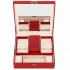 (DL) Cutie depozitare si organizare bijuterii, MDF, piele ecologica, 25 x 25 x 8,5cm, burgundy [11]