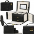(DL) Cutie depozitare si organizare bijuterii, MDF, piele ecologica, 18 x 13,5 x 14cm, negru [3]