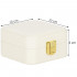 (DL) Cutie depozitare si organizare bijuterii, MDF, piele ecologica, 10 x 10 x 5cm, crem [22]