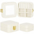 (DL) Cutie depozitare si organizare bijuterii, MDF, piele ecologica, 10 x 10 x 5cm, crem [6]