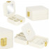 (DL) Cutie depozitare si organizare bijuterii, MDF, piele ecologica, 10 x 10 x 5cm, crem [7]