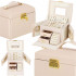 (DL) Cutie depozitare si organizare bijuterii, MDF, piele ecologica, 17,5 x 12 x 13,5 cm., roz deschis [30]