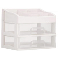 (DL) Organizator cutie depozitare pentru produse cosmetice, bijuterii cu 2 sertare si 6 compartimente (DL) Organizator cutie depozitare pentru produse cosmetice, bijuterii cu 2 sertare si 6 compartimente