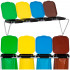 Cos de gunoi selectiv cu 4 compartimente, cadru metalic si capace PP, 128x42x74 cm [2]