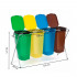 Cos de gunoi selectiv cu 4 compartimente, cadru metalic si capace PP, 128x42x74 cm [26]