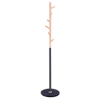 Cuier tip pom din metal Sersimo, 6 agatatoare, 180cm, negru maro